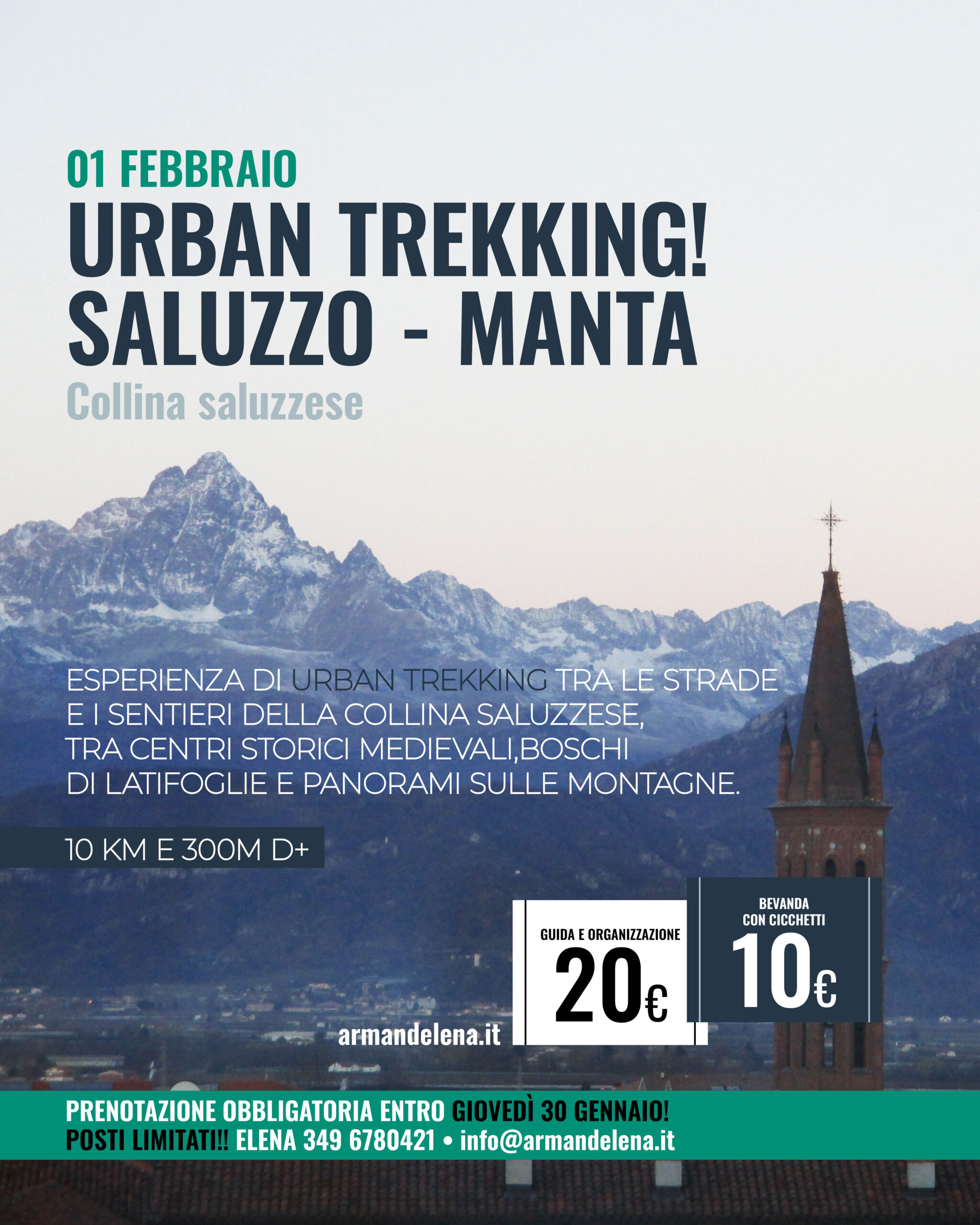 urban trekking saluzzo manta 01 febbraio